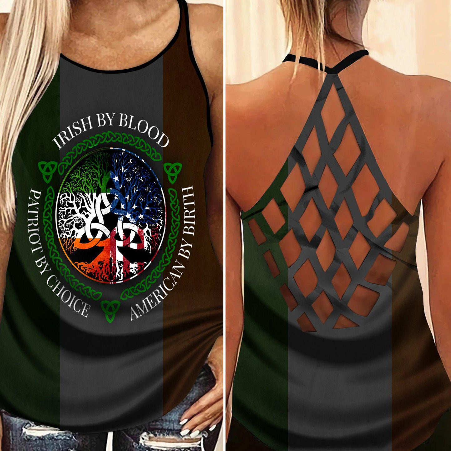 Irish Strength Hollow Tank Top For Fitness Sessions And Summer Events