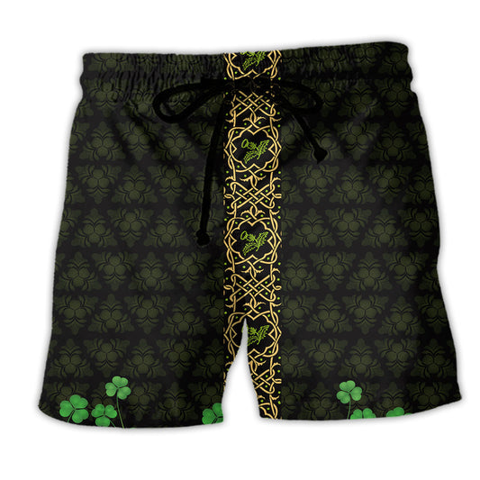 Green Leaf Irish Warrior Beach Shorts For Warm Weather Outings And Everyday Comfort
