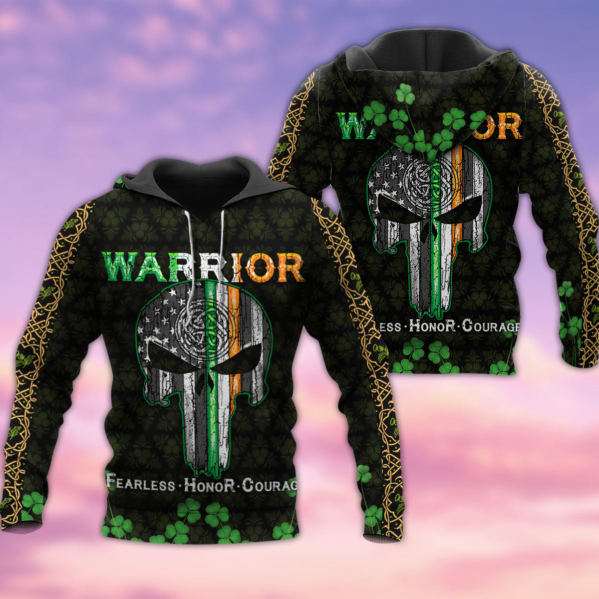 Irish Warrior Fearless Honor Courage Hoodie For Casual Street Style Travel And Daily Comfort