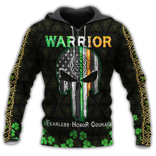 Irish Warrior Fearless Honor Courage Hoodie For Casual Street Style Travel And Daily Comfort
