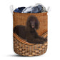 Irish Water Spaniel Dog Rattan Texture Laundry Basket For Bathroom Bedroom Storage