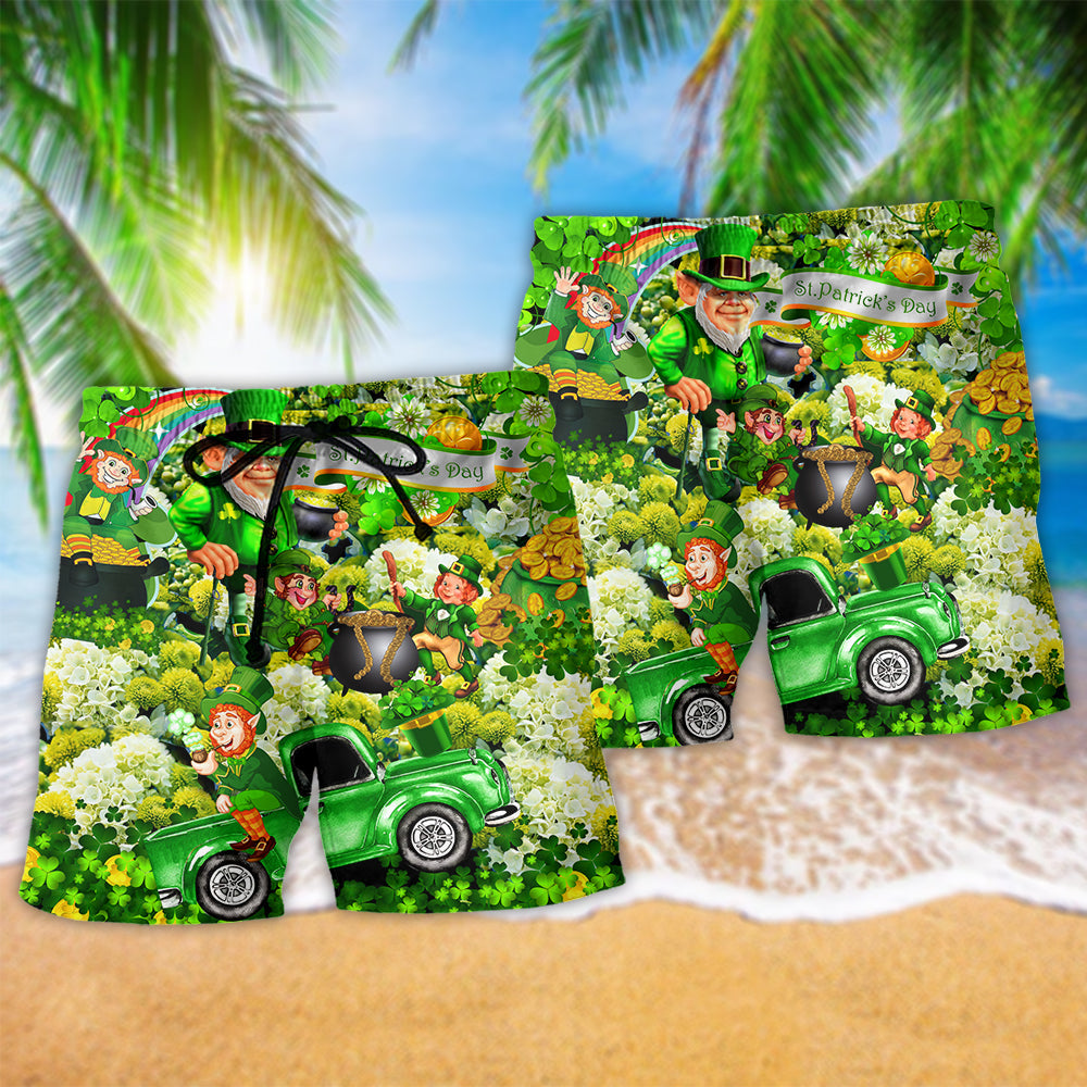 Irish Wish You A Happy Saint Patrick's Day Green Beach Shorts For Sunny Getaways And Casual Coastal Wear