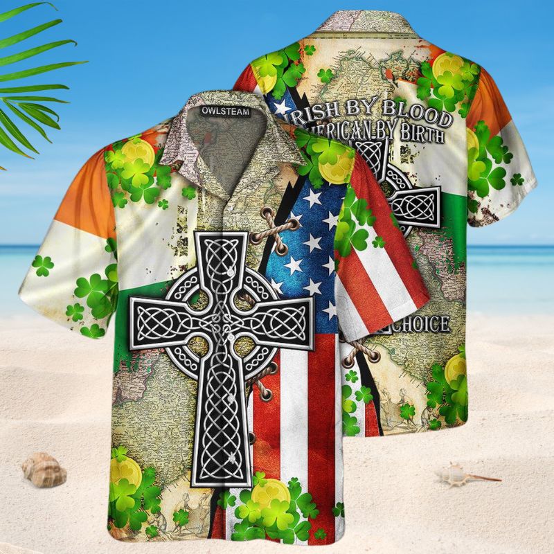 American Irish Patriot Hawaiian Shirt For Coastal Travel, Casual Events, And Comfortable Summer Wear