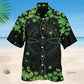 American Irish Clover Flag Hawaiian Shirt For Summer Vacation, Beach Travel, And Casual Wear