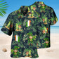 Tropical Irish Leaf Hawaiian Shirt For Summer Vacation, Beach Travel, And Casual Wear
