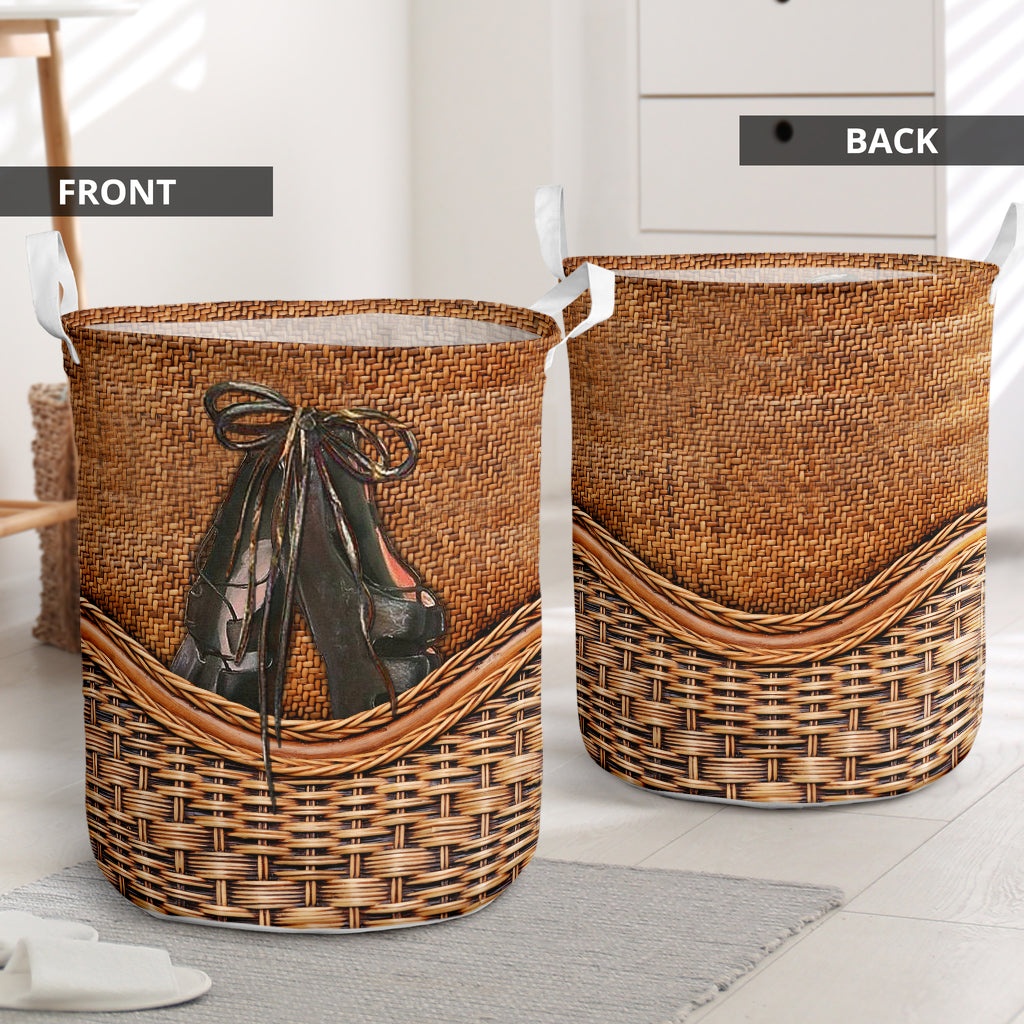 Irish Dance Rattan Texture Laundry Basket For Room Home Organizer