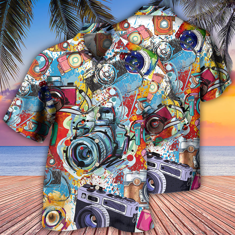 Camera Cameras Hawaiian Shirt For Resort Getaways And Comfortable Summer Activities