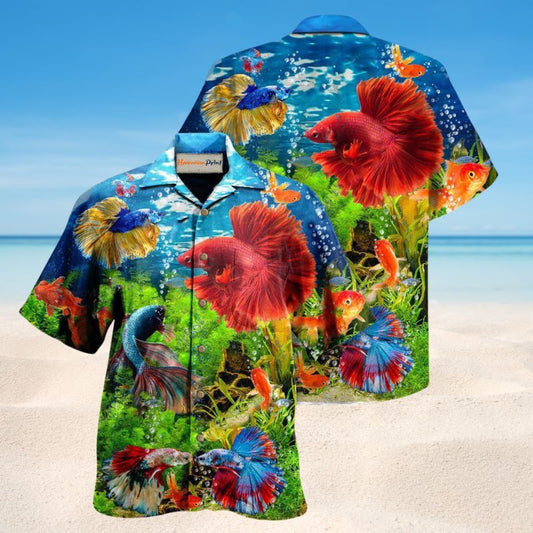 Aquarium Fish Treasure Hawaiian Shirt For Tropical Trips Coastal Events And Distinctive Summer Style