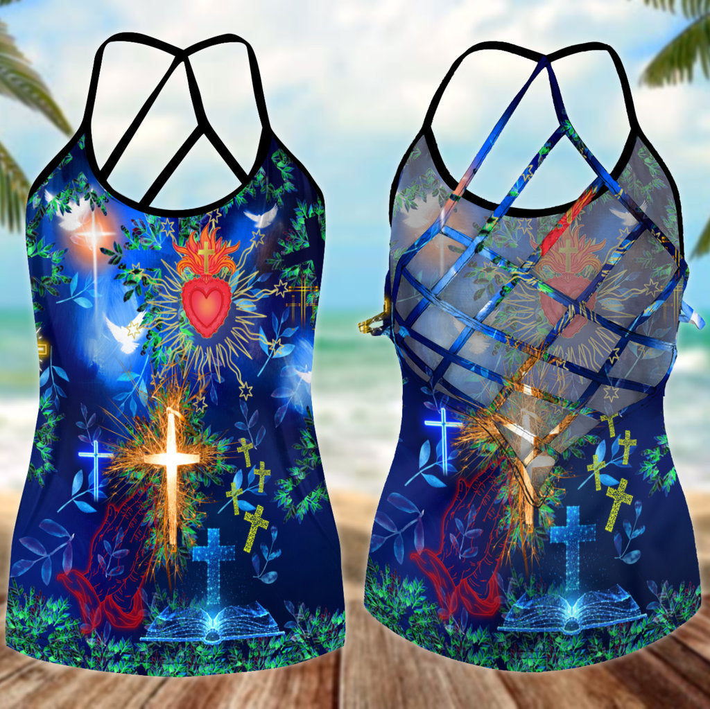 Jesus Save My Life Hollow Tank Top For Yoga Practice And Vacation Outfits