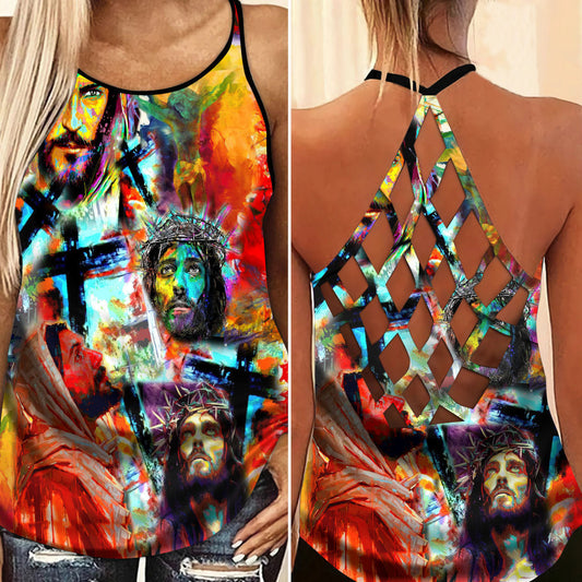 Jesus Save My Life Hollow Tank Top For Workout Classes And Daily Wear