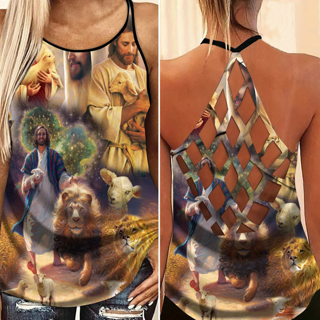 Jesus Save My Life Hollow Tank Top For Outdoor Activities And Athleisure