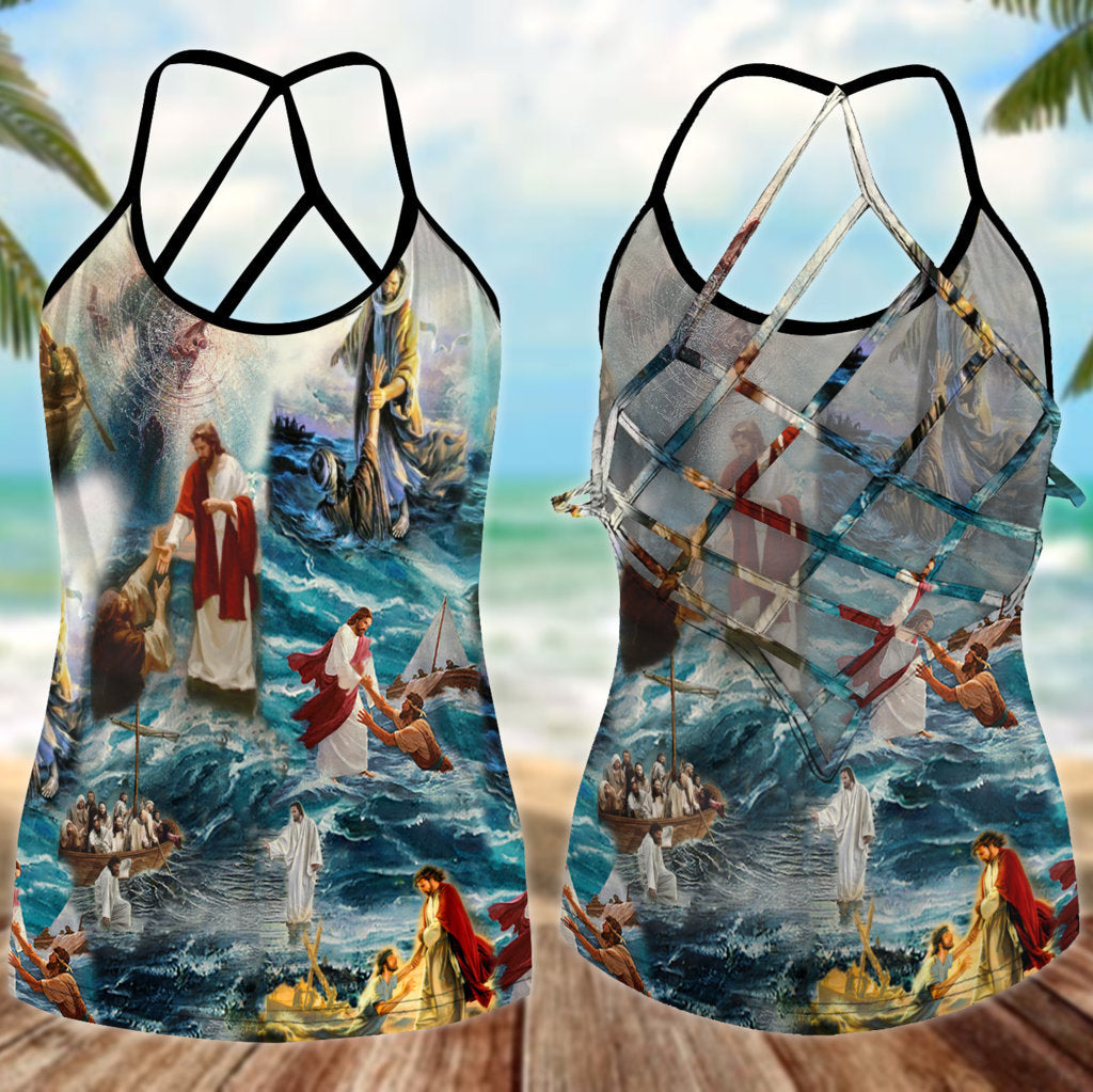 Jesus Save My Life Hollow Tank Top For Fitness Sessions And Summer Events