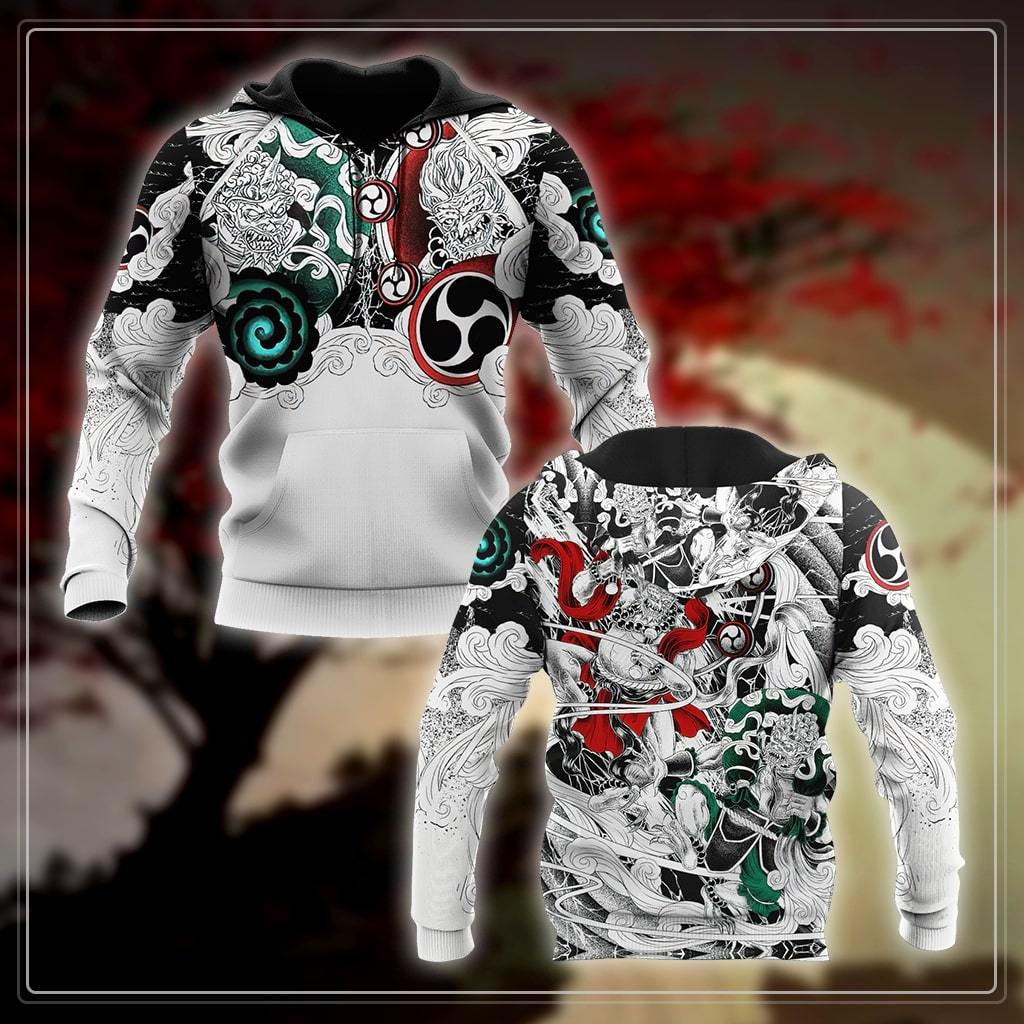 Japanese Wind Thunder Gods Hoodie For Cultural Themes Casual Travel And Meaningful Gift Giving