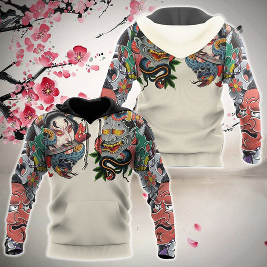 Japanese White Culture Hoodie For Traditional Artwork Lovers Travel And Relaxed Daily Outfits
