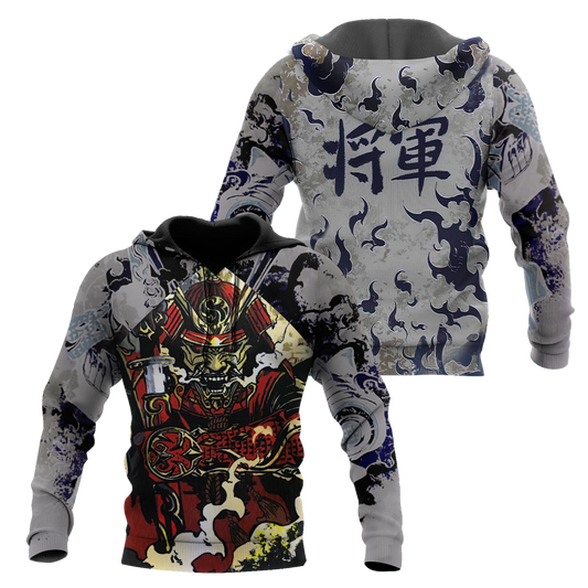 Japanese Samurai Hoodie For Traditional Themes Outdoor Events And Casual Travel