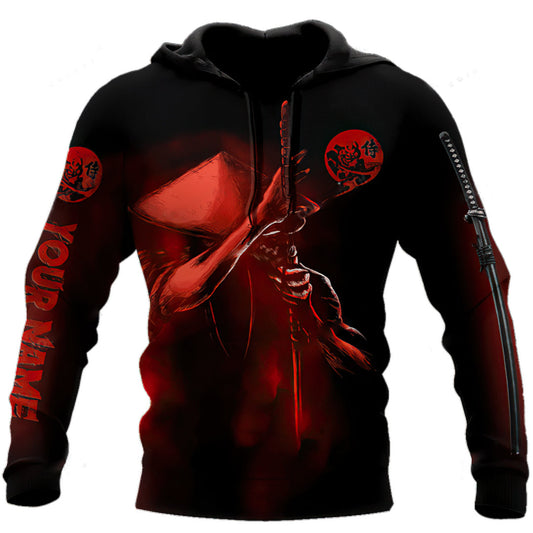 Japanese Red Samurai Hoodie For Heritage Inspired Streetwear Travel And Everyday Style