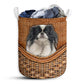 Japanese Chin Dog Rattan Texture Laundry Basket For Bathroom Bedroom Storage