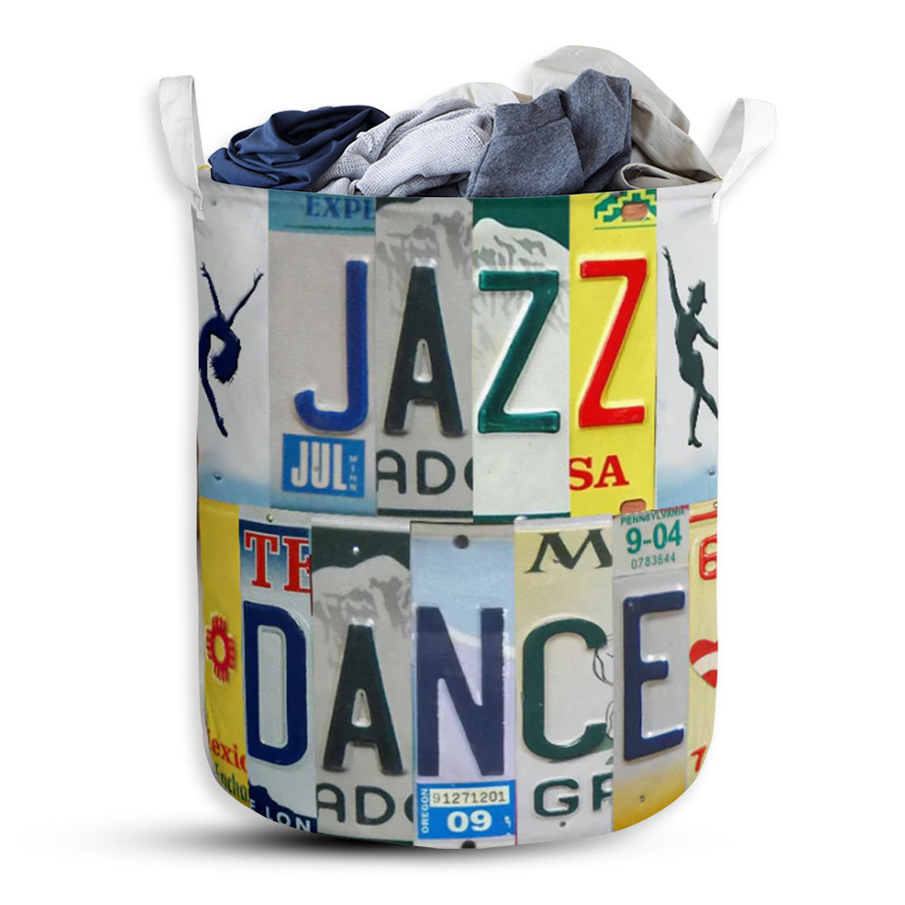 Jazz Dance Live Love License Plate Laundry Basket For Bathroom Bedroom Storage