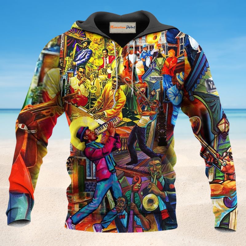 Colorful Jazz Music Hoodie For Concert Days Travel Adventures And Casual Layering