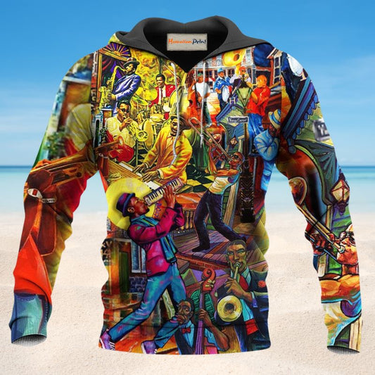 Colorful Jazz Music Hoodie For Concert Days Travel Adventures And Casual Layering