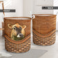 Cow Rattan Texture Laundry Basket For Room Home Organizer