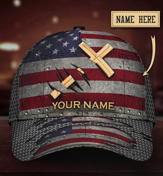 Custom Faith American Flag Classic Cap For Weekend Travel Outdoor Events And Casual Outfits