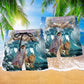 Jesus And Lion Inspirational Beach Shorts Pattern View For Peaceful Warm Weather Outfits
