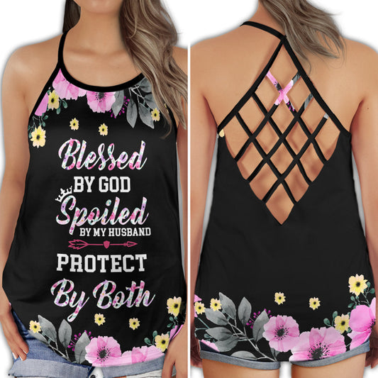 Faith Bless Peace Protection Hollow Tank Top For Yoga Workouts And Festival Wear