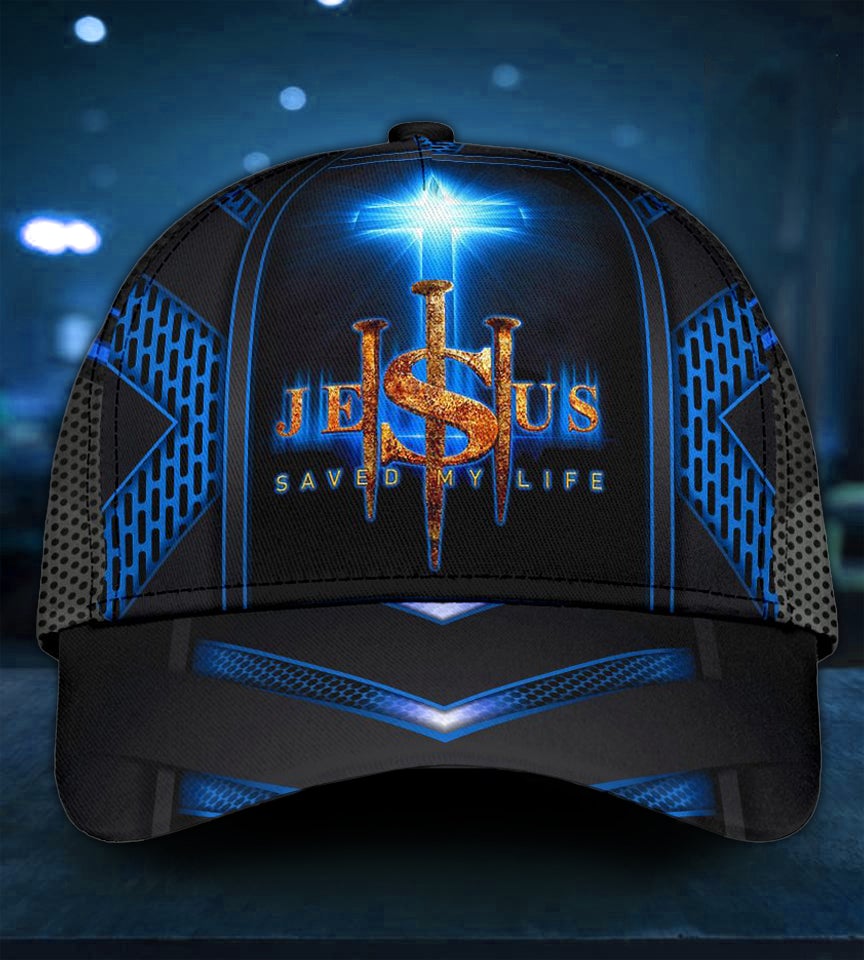 Faith Cross Blue Saved My Life Classic Cap For Summer Outings Festivals And Relaxed Daily Wear