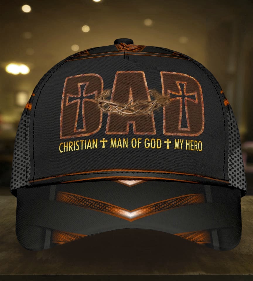 Faith Dad Man Of God Classic Cap For Everyday Wear Vacations And Seasonal Activities