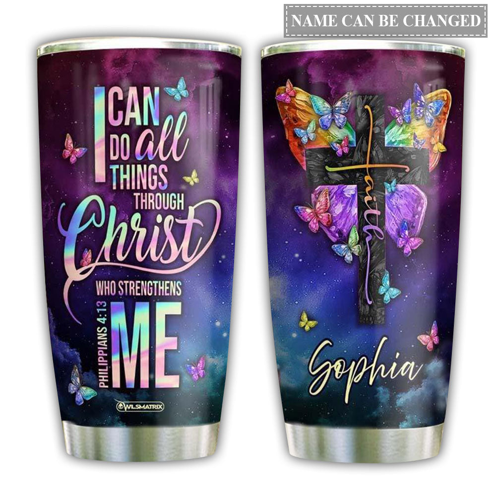Jesus Faith Butterfly Personalized 20 Oz Tumbler For Coffee Travel And Daily Drinks