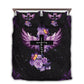 Jesus Faith Rose Butterfly Purple Christian Bedding Cover For Faith Bedroom Decor