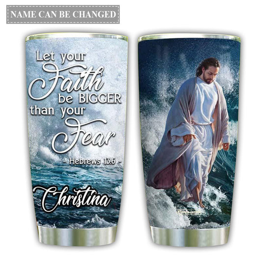 Jesus Faith Waves Personalized 20 Oz Tumbler For Coffee Travel And Daily Drinks