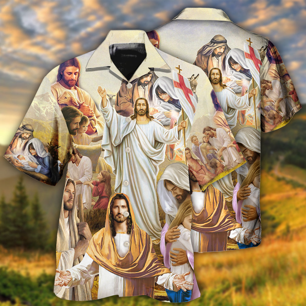 Vintage Faith Hawaiian Shirt Pattern View For Relaxed Warm Weather Outfits