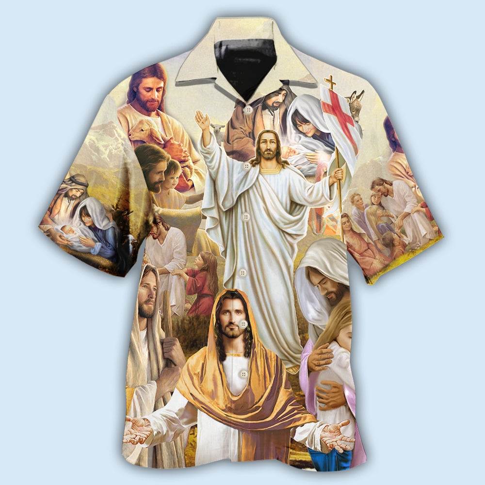 Faith Savior Inspirational Hawaiian Shirt For Tropical Holidays, Outdoor Gatherings, And Everyday Comfort