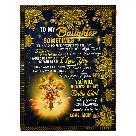Jesus How Much You Mean To Me Daughter Gift Flannel Blanket For Cozy Bedroom Sofa Decor