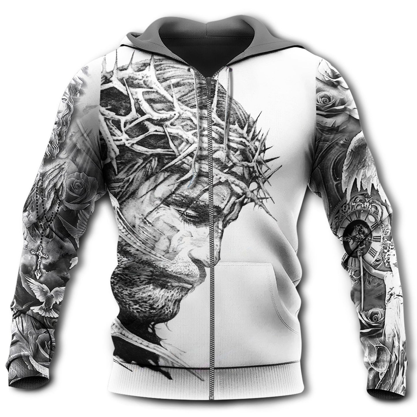 Spiritual Black White Soul Hoodie For Spiritual Events Daily Outfits And Comfortable Layering