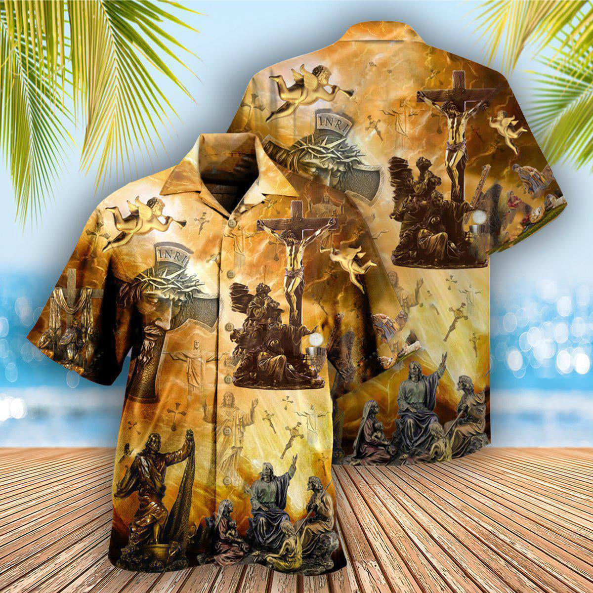 Christian Faith Hawaiian Shirt With All Over Print For Beach Parties Vacation Travel And Relaxed Casual Style