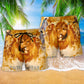 Jesus Lion Faith Fear Beach Shorts Pattern Detail For Outdoor Activities And Flexible Everyday Wear
