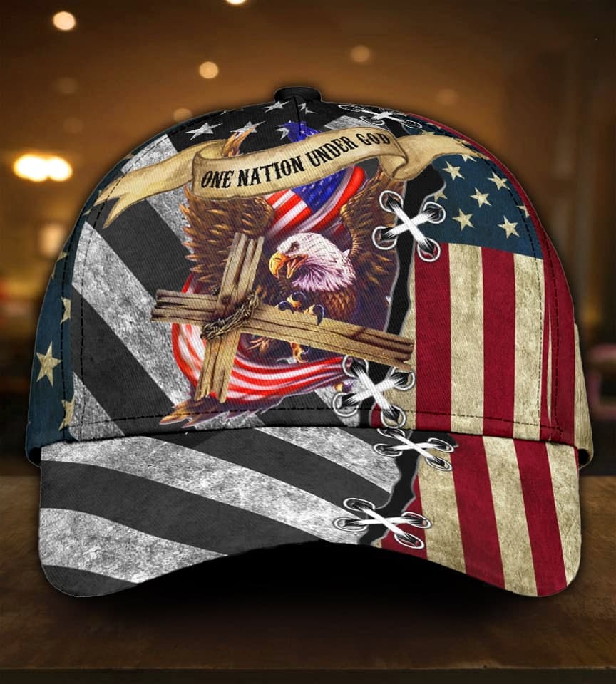 Faith One Nation Under God American Flag Classic Cap For Daily Outfits Festivals And Thoughtful Gift Giving