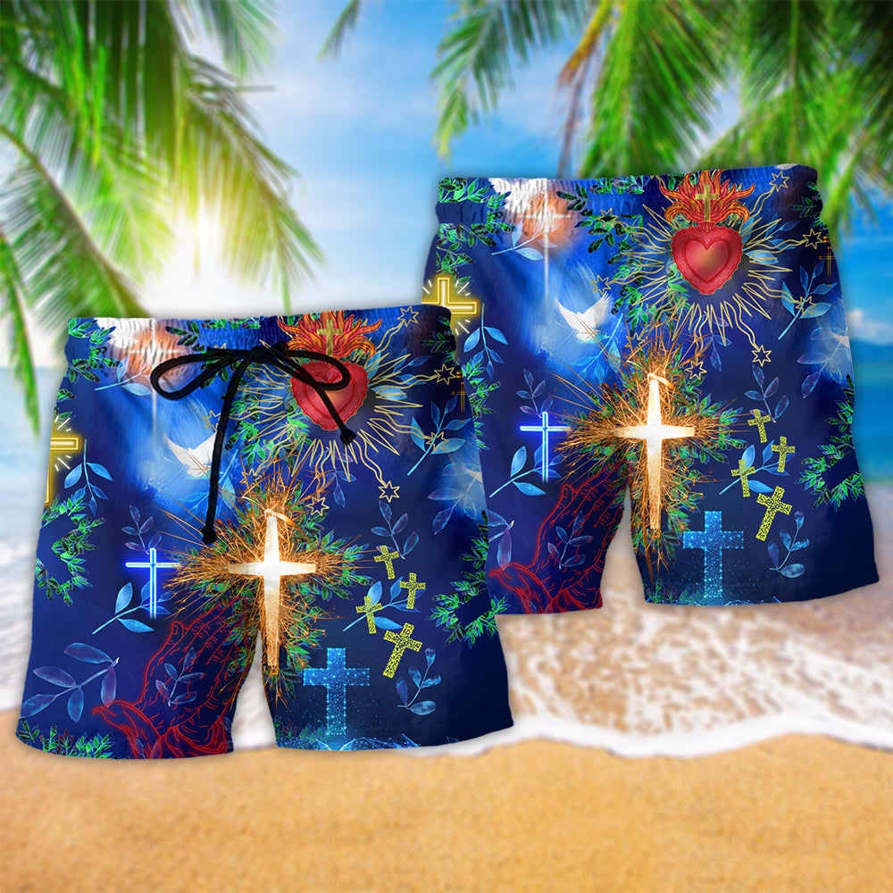 Jesus Put God First And Youll Be Last Hawaiian Beach Shorts For Faith Inspired Vacation Wear