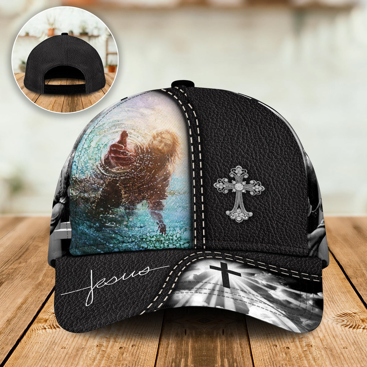 Faith Reaching Into Water Classic Cap For Everyday Accessories Vacations And Outdoor Fun