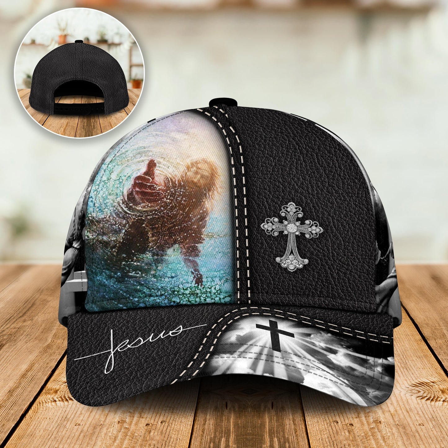 Faith Reaching Into Water Classic Cap For Everyday Accessories Vacations And Outdoor Fun