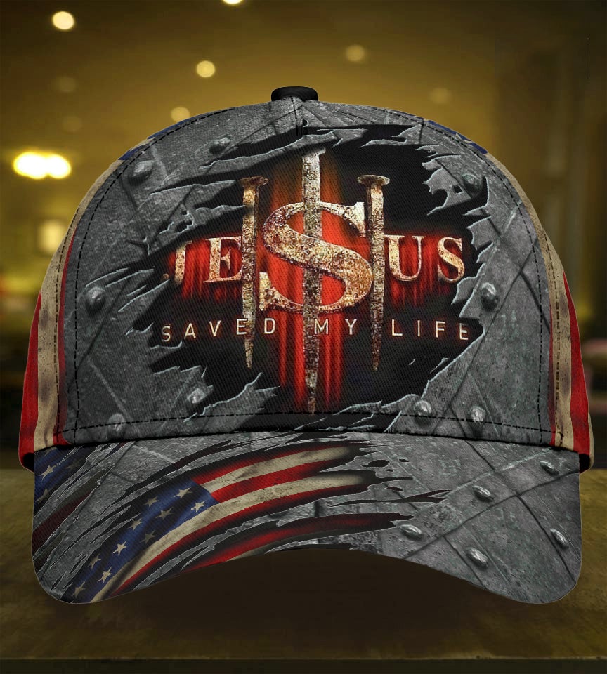 Faith Saved My Life Crack American Flag Classic Cap For Weekend Travel Outdoor Events And Casual Outfits