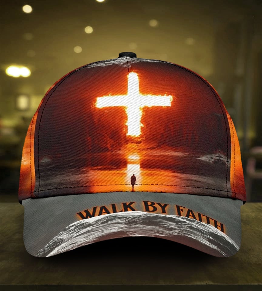 Walk By Faith Message Classic Cap For Travel Adventures Weekend Wear And Casual Style