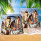 Jesus Sky Warm Light Inspiration Beach Shorts For Summer Vacation And Coastal Travel
