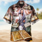 Faith Bless Hawaiian Shirt For Summer Vacation, Beach Travel, And Casual Wear