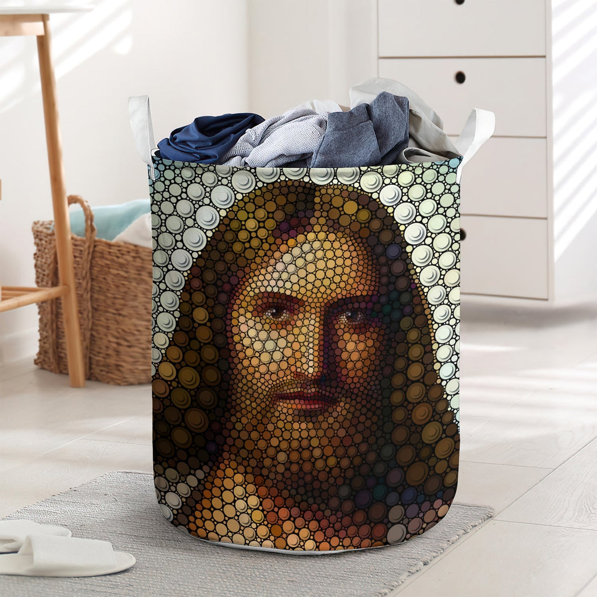 Jesus Into Thy Hands I Commend My Spirit Laundry Basket For Bathroom Bedroom Storage