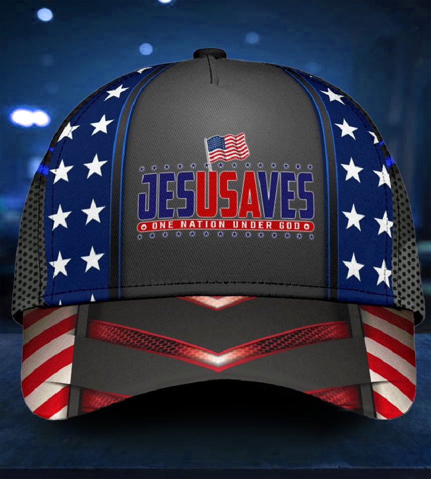 Faith Saves One Nation Under God Classic Cap For Summer Vacations Parties And Outdoor Events