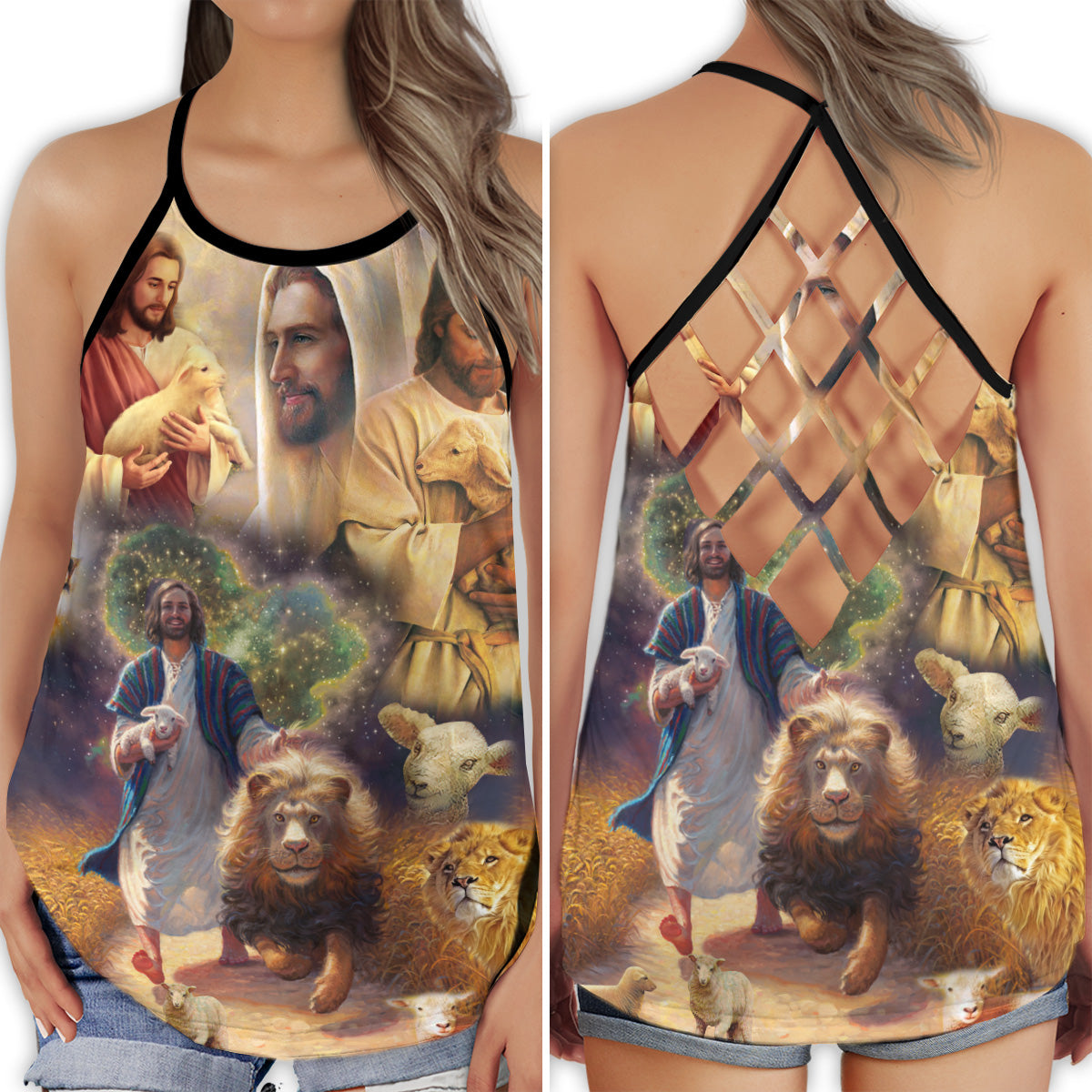 Faith Save Soul Animal Hollow Tank Top For Yoga Workouts And Casual Wear
